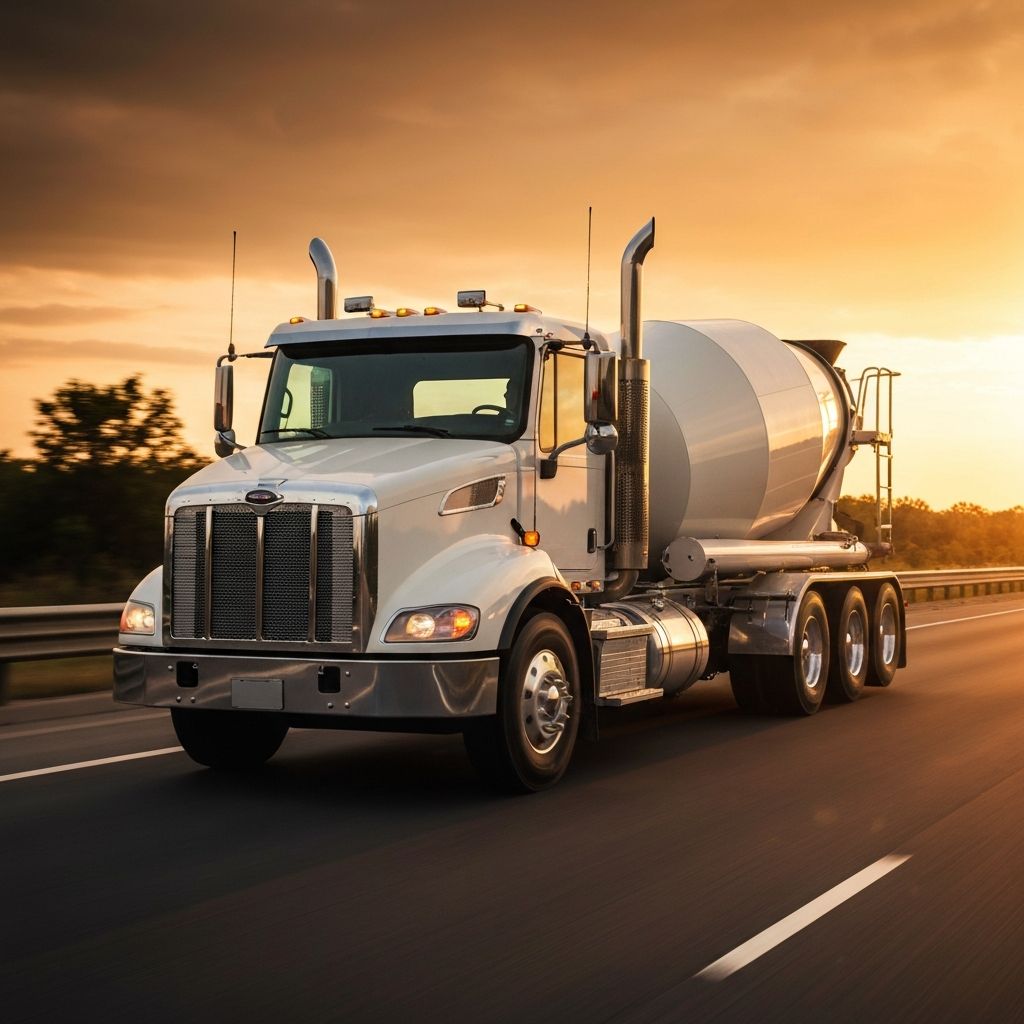 Caminhao betoneira em entrega